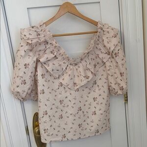 Tuckernuck Hyacinth Houe Ruffled Floral Blouse